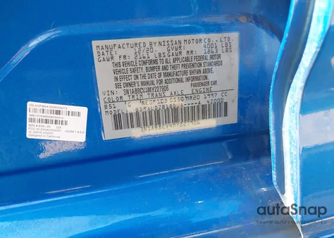 2021 Nissan Sentra Sv Xtronic Cvt from USA, damaged, VIN 3N1AB8CV4MY227906